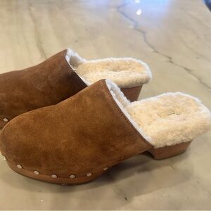 Rag & Bone Suede Clogs with Shearling Lining